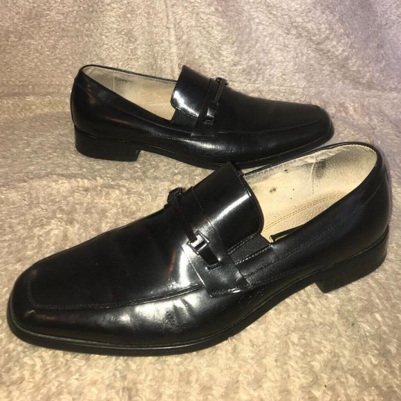 Stacy Adams Black Leather Dress Casual Slip On Loafers Shoes Men's Size 11 M - Picture 3 of 5